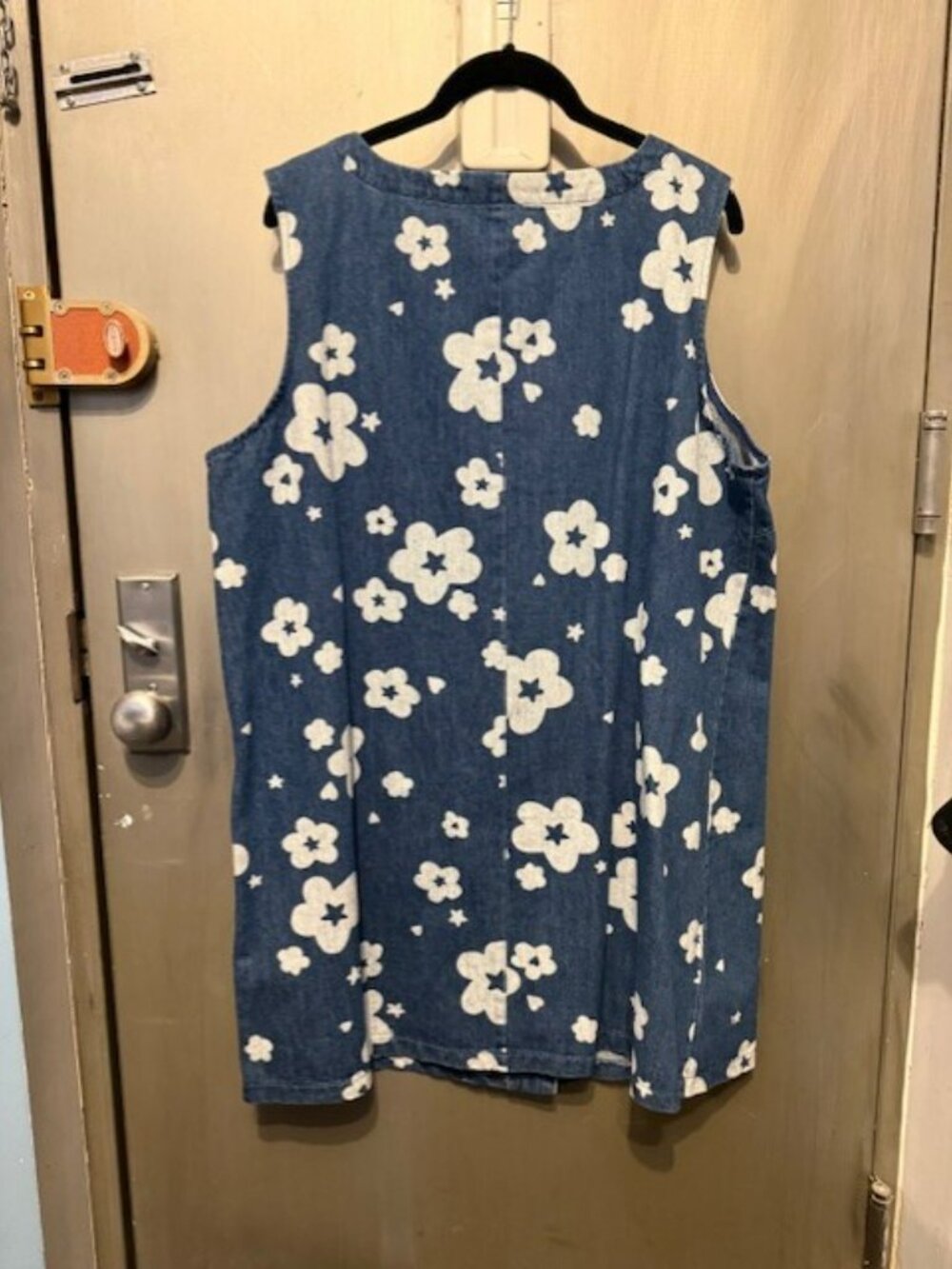 Retro Indigo denim Starry Flower Pinafore Mini Dress - NWOT / AU 18 = US 14 - Picture 12 of 16